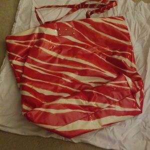 Kate spade red & white tote